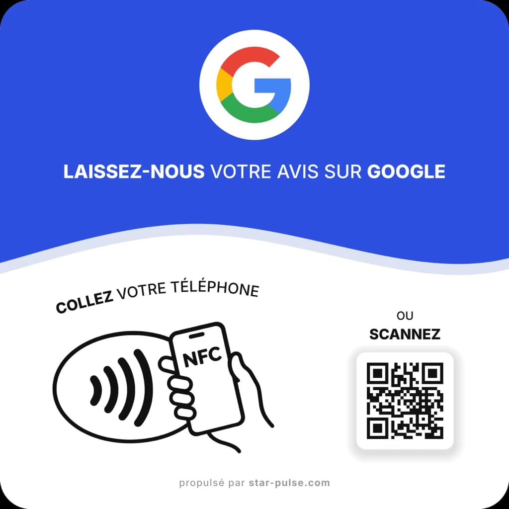 La plaque StarPulse : le client colle son téléphone ou scanne le QR code